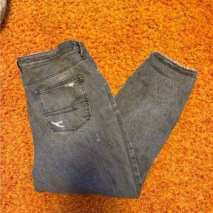 American Eagle Straight Leg Ripped Jeans